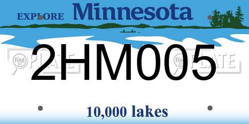 2HM005 Minnesota License Plate