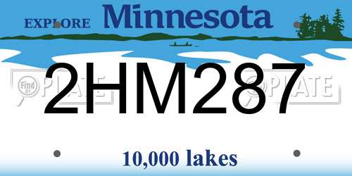2HM287 Minnesota License Plate