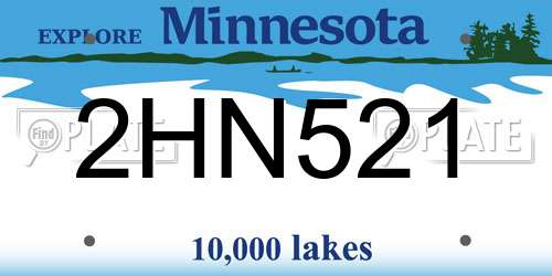 2HN521 Minnesota License Plate