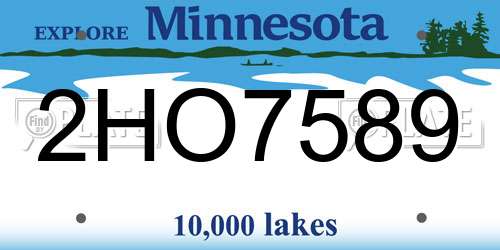 2HO7589 Minnesota License Plate
