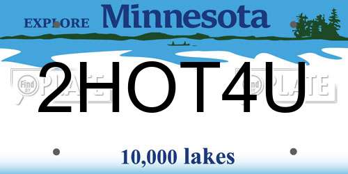 2HOT4U Minnesota License Plate