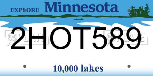 2HOT589 Minnesota License Plate