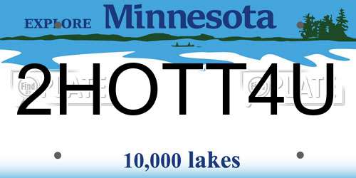 2HOTT4U Minnesota License Plate