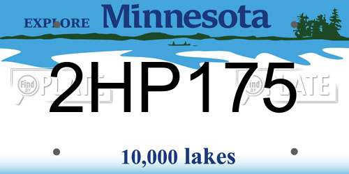 2HP175 Minnesota License Plate