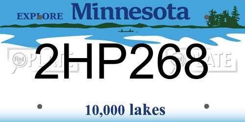 2HP268 Minnesota License Plate