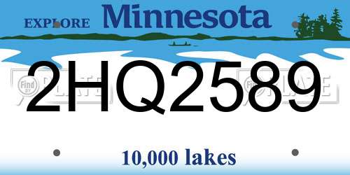 2HQ2589 Minnesota License Plate