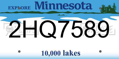 2HQ7589 Minnesota License Plate