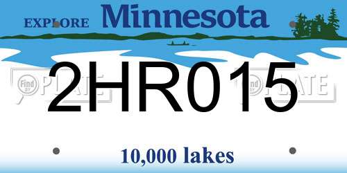 2HR015 Minnesota License Plate