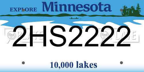 2HS2222 Minnesota License Plate