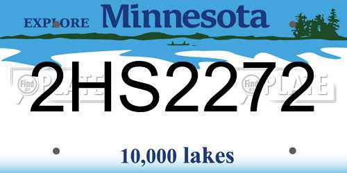 2HS2272 Minnesota License Plate