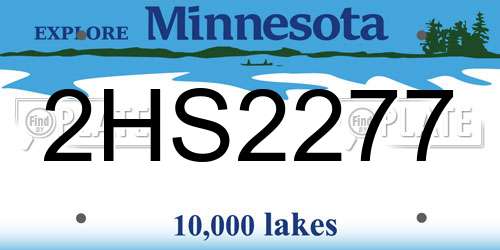2HS2277 Minnesota License Plate