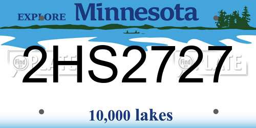 2HS2727 Minnesota License Plate