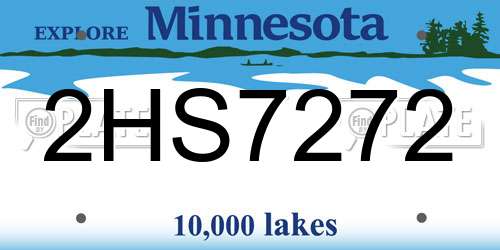 2HS7272 Minnesota License Plate