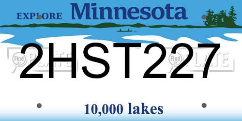 2HST227 Minnesota License Plate