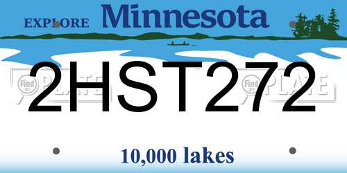 2HST272 Minnesota License Plate