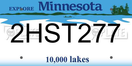 2HST277 Minnesota License Plate