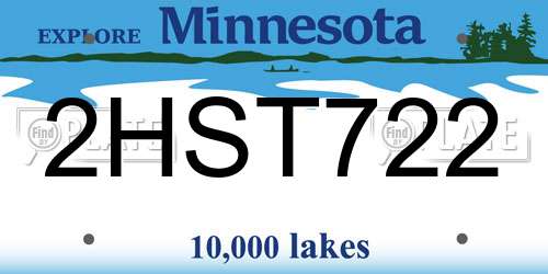 2HST722 Minnesota License Plate