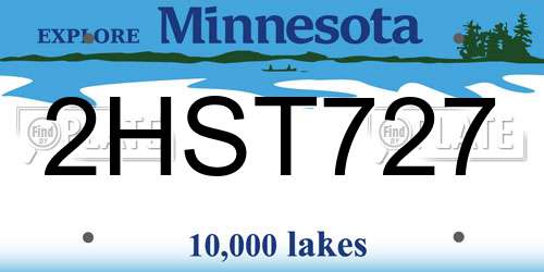 2HST727 Minnesota License Plate