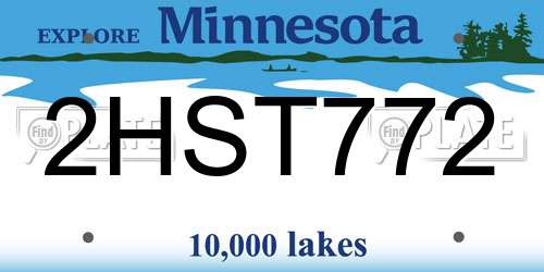 2HST772 Minnesota License Plate