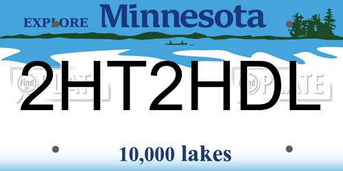 2HT2HDL Minnesota License Plate