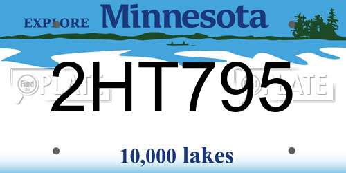 2HT795 Minnesota License Plate