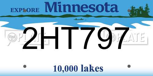 2HT797 Minnesota License Plate