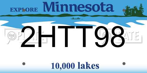 2HTT98 Minnesota License Plate