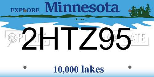 2HTZ95 Minnesota License Plate