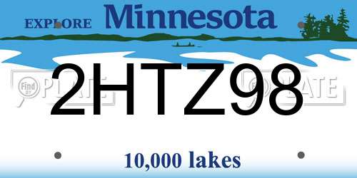 2HTZ98 Minnesota License Plate