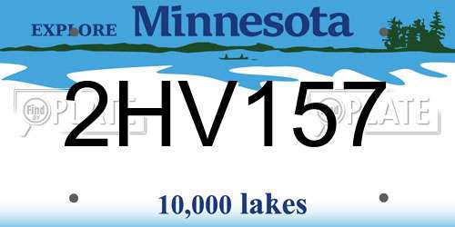 2HV157 Minnesota License Plate