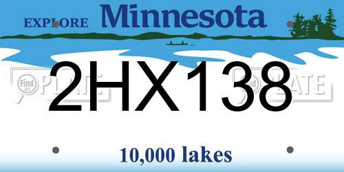 2HX138 Minnesota License Plate