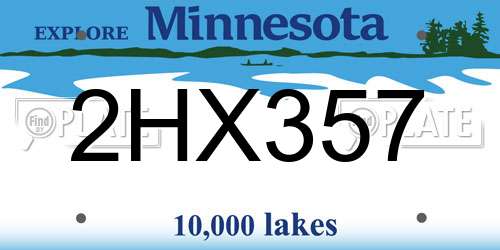 2HX357 Minnesota License Plate