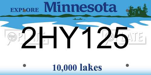 2HY125 Minnesota License Plate
