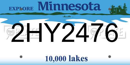 2HY2476 Minnesota License Plate