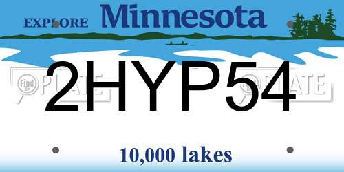 2HYP54 Minnesota License Plate