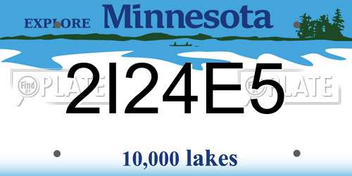 2I24E5 Minnesota License Plate