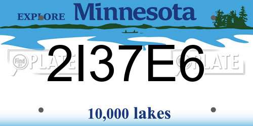 2I37E6 Minnesota License Plate