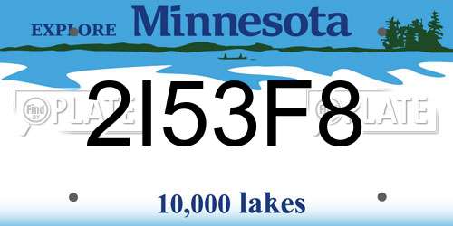 2I53F8 Minnesota License Plate