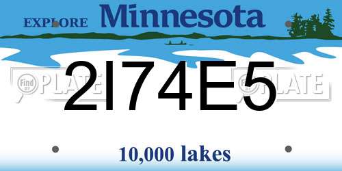 2I74E5 Minnesota License Plate
