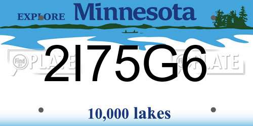 2I75G6 Minnesota License Plate