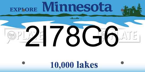 2I78G6 Minnesota License Plate