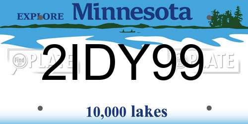 2IDY99 Minnesota License Plate