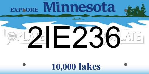 2IE236 Minnesota License Plate