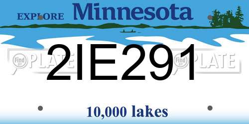 2IE291 Minnesota License Plate