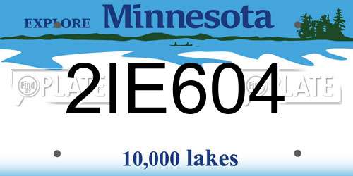 2IE604 Minnesota License Plate