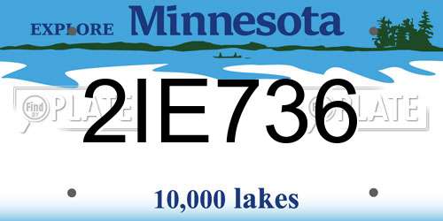 2IE736 Minnesota License Plate