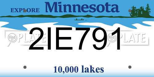 2IE791 Minnesota License Plate