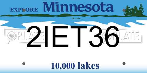 2IET36 Minnesota License Plate