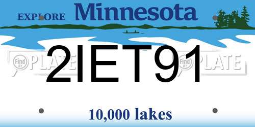 2IET91 Minnesota License Plate