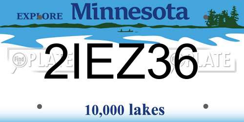 2IEZ36 Minnesota License Plate